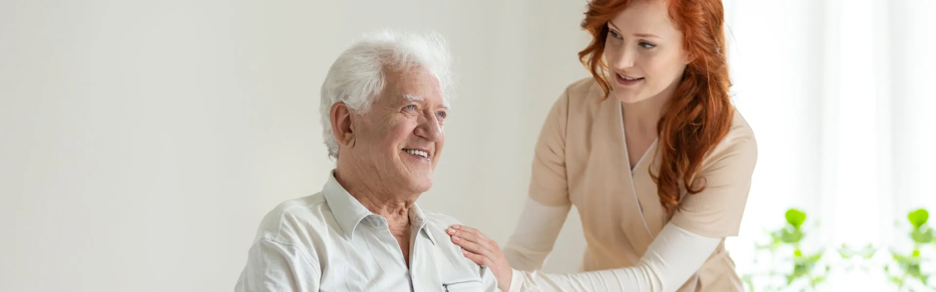 caregiver taking care of senior